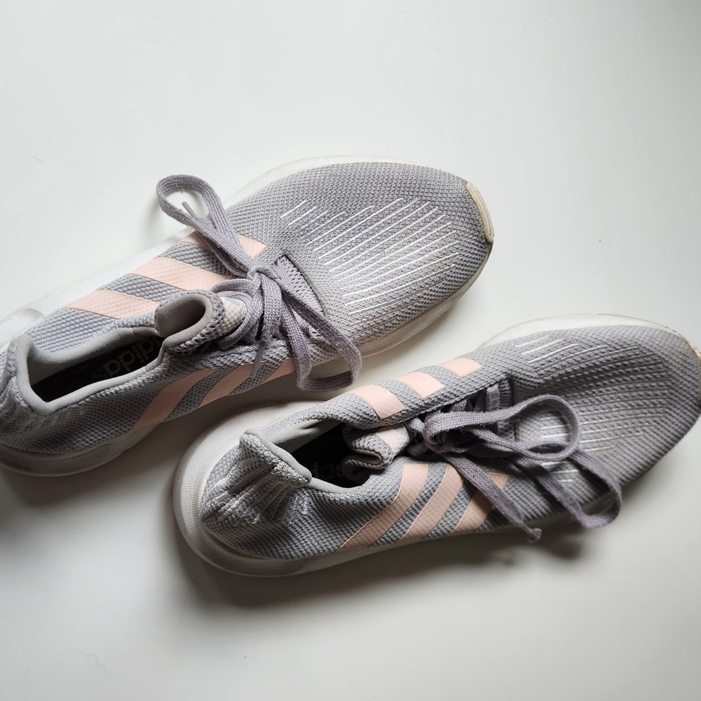 Adidas swift run knit Women's Gray and Pink Sneakers - Picture 10 of 11